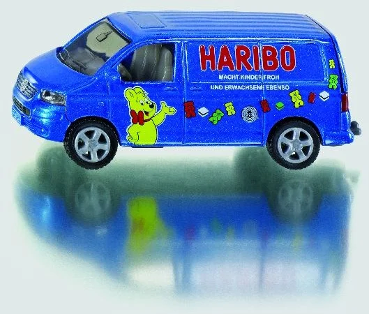 SIKU 1338, VW Transporter, Metall/Kunststoff, Blau, Öffenbare Heckklappe, Spielzeugauto für Kinder