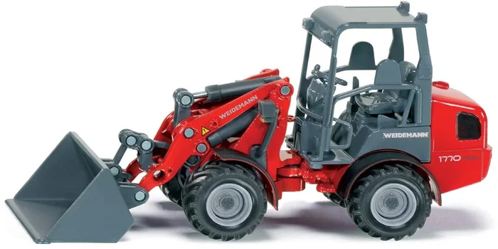 SIKU 3059, Weidemann Hoftrac Radlader, 1:32, Metall/Kunststoff, Rot, Realitätsnahes Arbeiten möglich