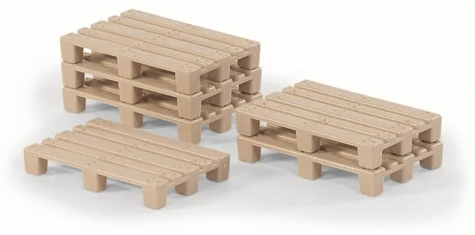 siku 7015, Zubehör-Set Paletten, Kunststoff, Beige, 50 Stück, Für Traktoren und Spielwelten im Maßstab 1:50 und 1:32
