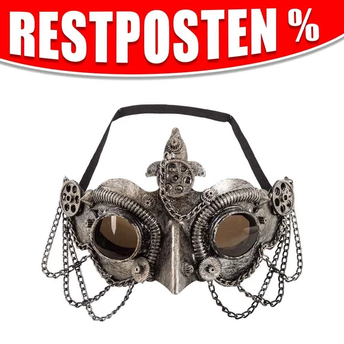 Steampunk Gesichtsmaske in silber