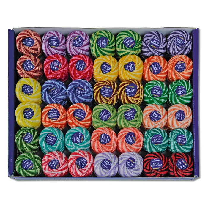 Stick- und Häkelgarn, meliert, in vielen Farben