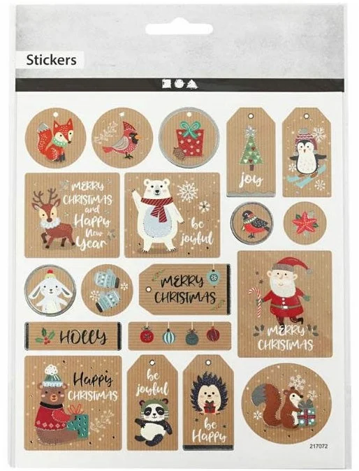 Stickers Kerst, 1 Vel