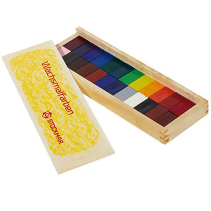 Stockmar – Wachsmalblöcke 24 Farben in Holzkassette