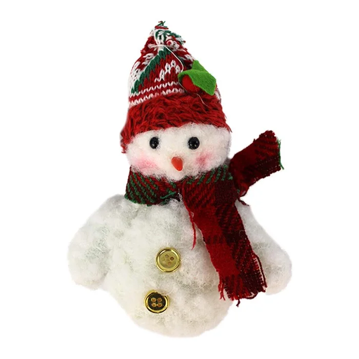 Stoff Schneemann mit Schal und Mütze – ca. 15 cm