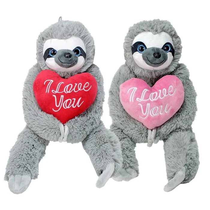 Stofftier Faultier mit Herz „I love you“ – ca. 45 cm