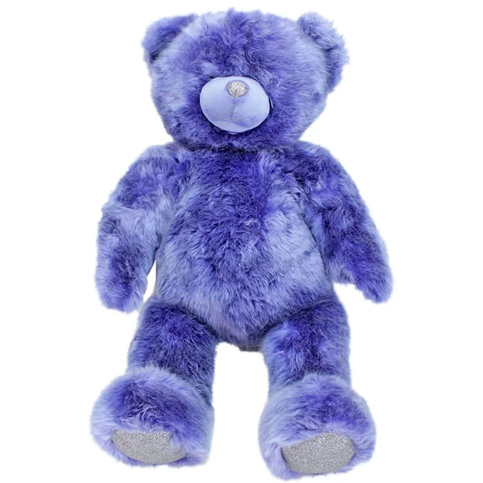 Teddy 60 cm XL blau – mit goldener Glitzernase und Glitzeraugen