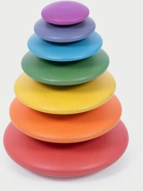 TickiT 73422 Holzknöpfe Regenbogen, Spiel mit offenem Ende, 7 Stück