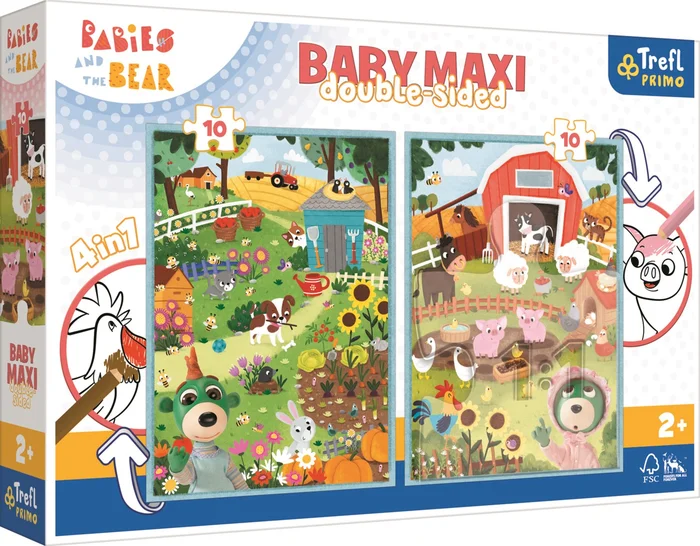 Trefl 2 Puzzles – Baby Maxi Puzzle – Animal Babies – 10 Teile