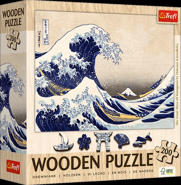 Trefl Trefl 200 Wooden Puzzles – The Great Wave of Kanagawa – Hokusai Katsushika_FSC Mix 70%