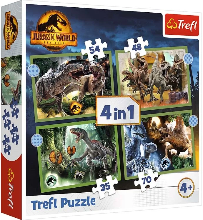 Trefl Trefl 4in1M – Threatening dinosaurs / Universal Jurassic Wor