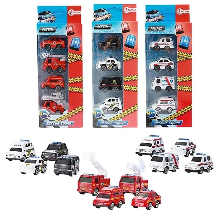 Turbo Racers Set aus Metall – 4-teilig