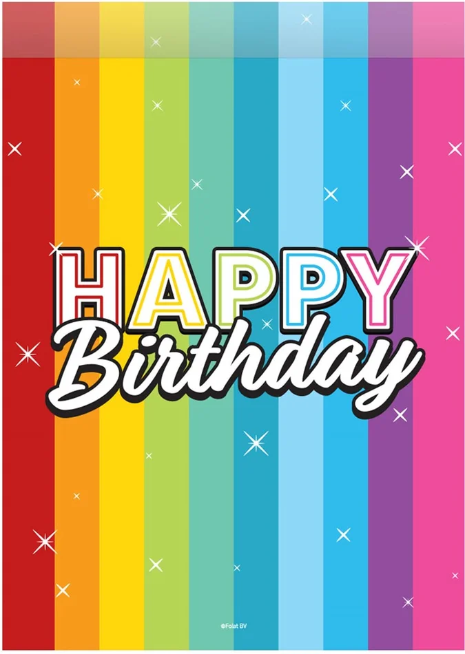 Uitdeelzakjes Happy Birthday, 8st.