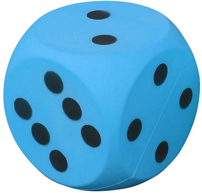 Uncoated Foam Dice – Blue –