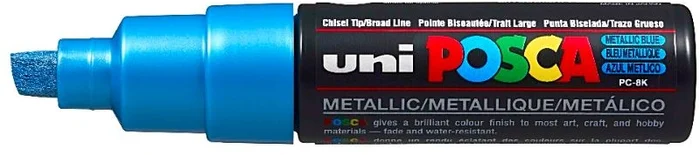 Uni Posca Uni Posca Verfmarker 8K Metallic Blauw