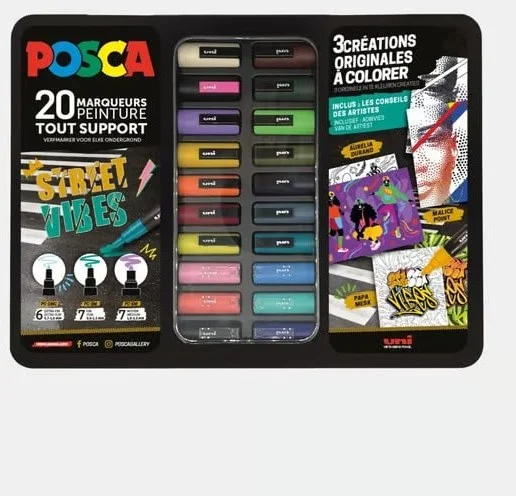 Uni Posca Uni Posca Verfmarker Koffer Street Vibes 20 stuks