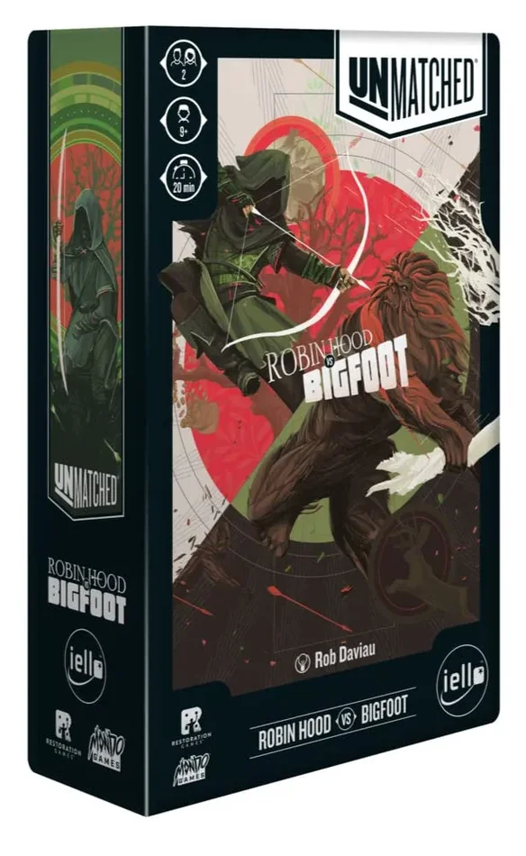 Unmatched | Robin Hood vs Bigfoot | Deutsche Version | 2 Spieler Brettspiel | IELLO