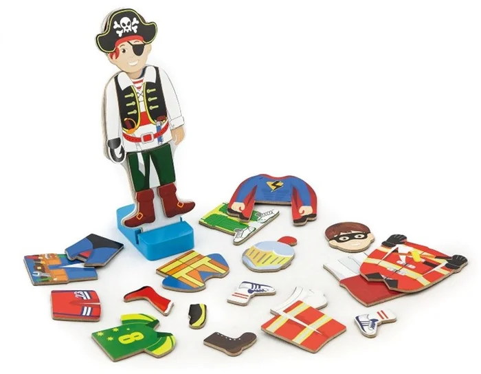 Viga Toys Dress Up Puzzle Junge magnetisch 36-deli