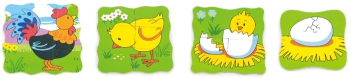 Viga Toys Wachstumspuzzle Huhn 4 Schichten 18x18x1,3cm. 3+