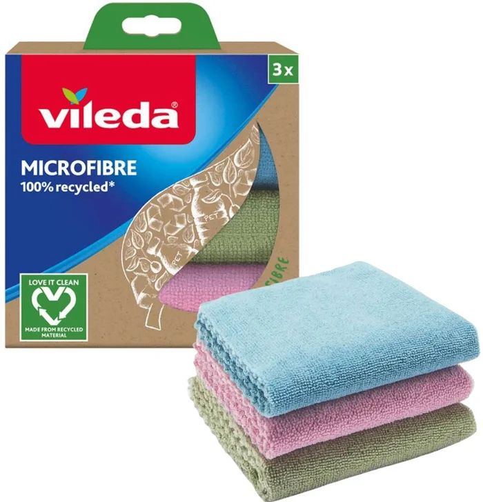 Vileda Microvezel Doek 3 Pack 100% Gerecycled