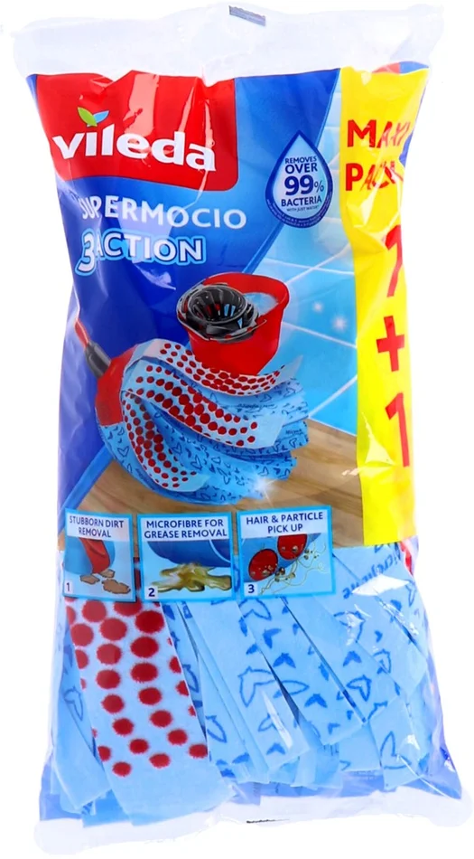 Vileda Super Mocio 3Action Vervanging 2 stuks