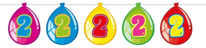 Vlaggenlijn Ballonnen 2 jaar, 10mtr.
