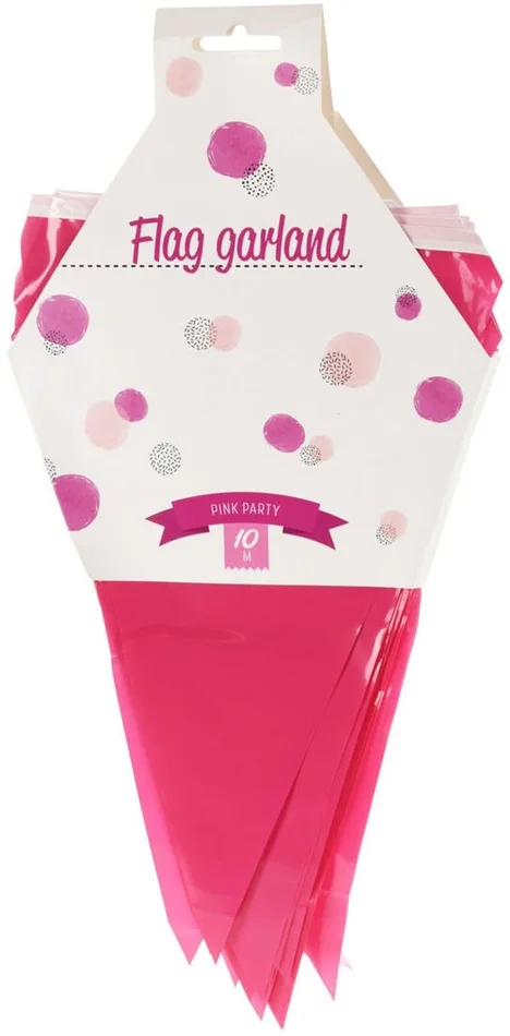 Vlaggenlijn Roze met 20 Vlaggen, 10m