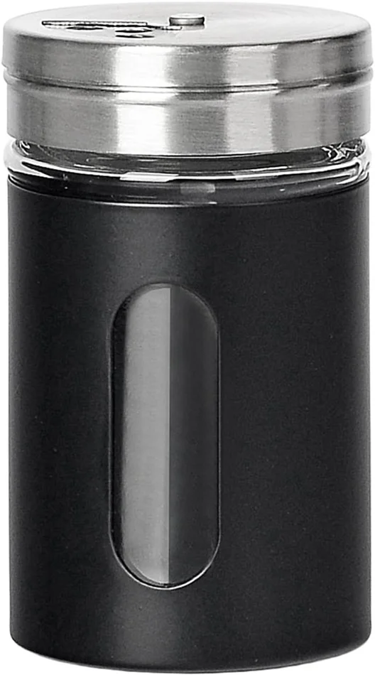 Voorraadpot kruidenstrooier venster 80ml – mat zwart