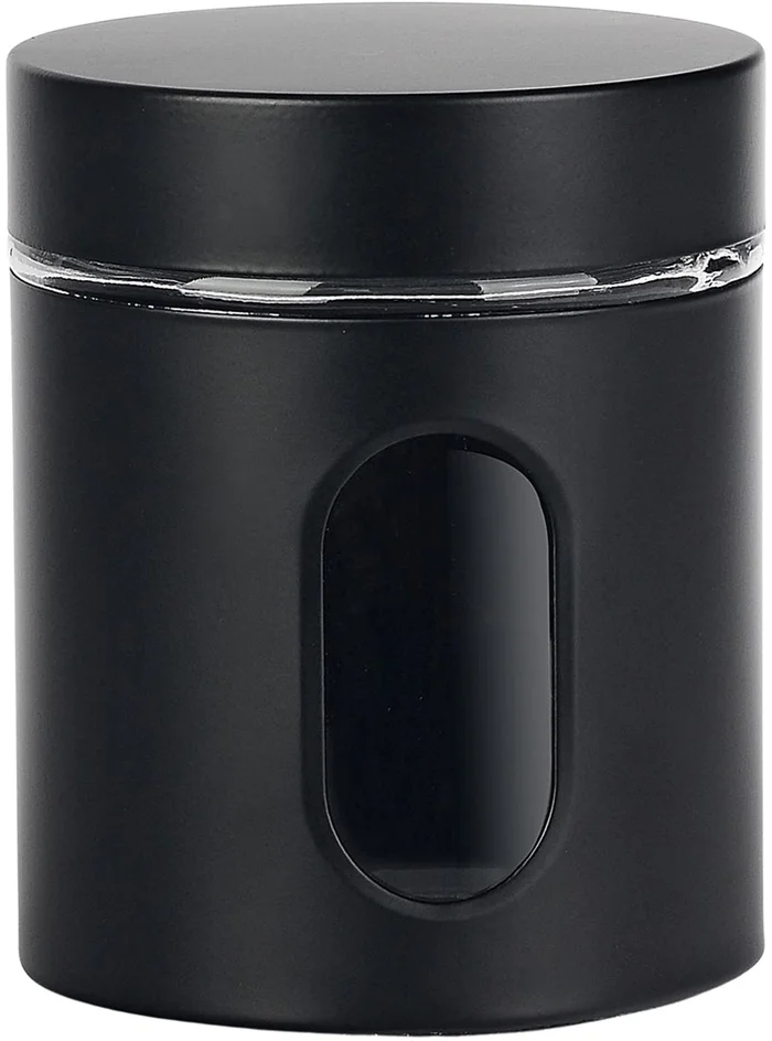 Voorraadpot venster 600ml – mat zwart