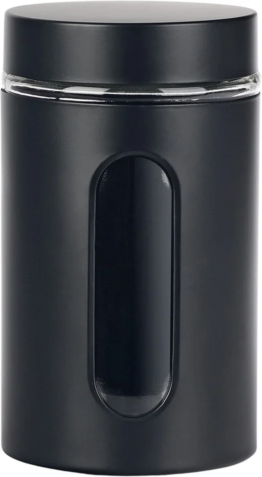 Voorraadpot venster 900ml – mat zwart