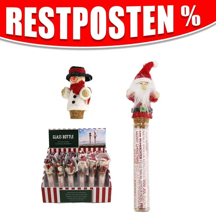 Weihnachtsdeko im Glas mit Korken – ca. 17 cm