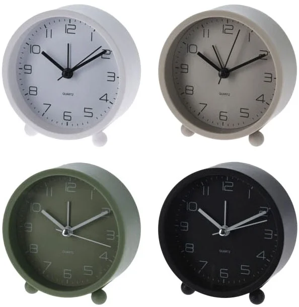 Wekker Rond Kleur, 9,5cm