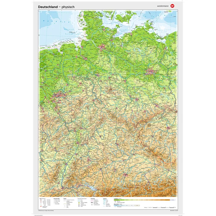 Westermann Posterkarte Deutschland, physisch | 502001/F