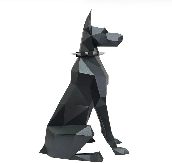 Wizardi Wizardi 3D Papercraft Doberman 55x25x35 cm Zwart