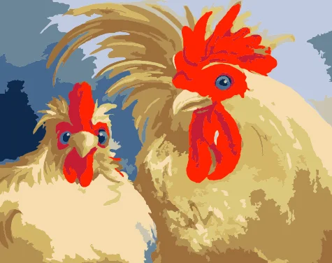 Wizardi Wizardi Schilderen op Nummer Haan met Kip 40×50 cm