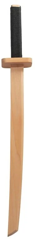 Woodsy Houten Samurai zwaard. Op kaart. 58,5x8x3 cm. Beukenhout. 4+