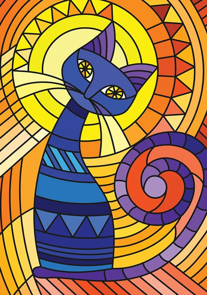 Yazz Geometric Cat – 1000 Teile