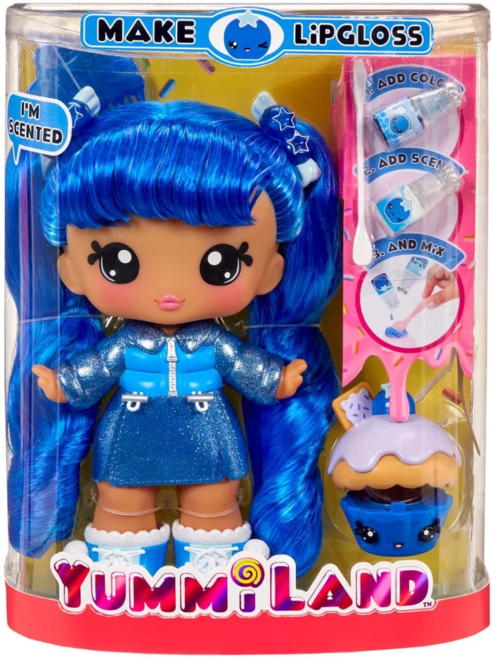 Yummiland Large Doll + Lipgloss Pet- Rory Blueberr