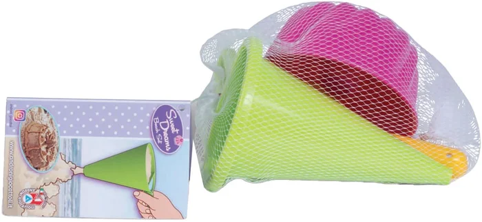 Zandtrechter met Cake Zandvorm en Schep, 3dlg.