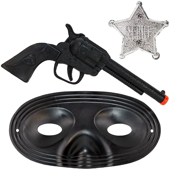 Zorro Maske Kinder inkl. Pistole und Stern