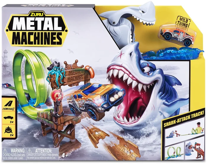 Zuru Metal Machines Shark Attack Racebaan met Diecast Auto