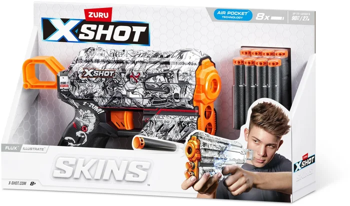 Zuru X-Shot Skins Flux Met 8 Darts